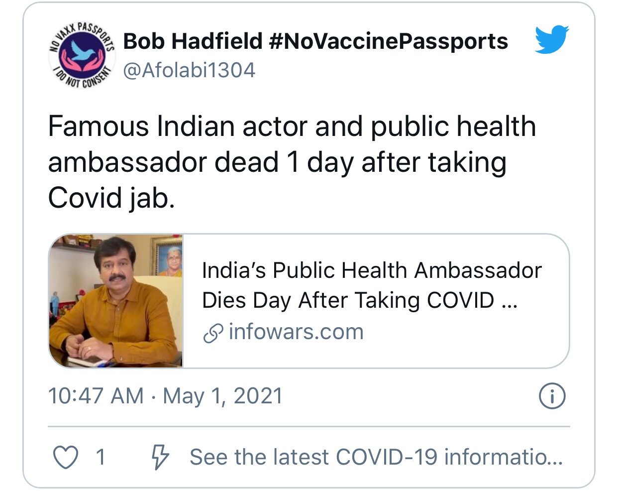India celebrity jab deaths – jabs are not toys or vaccines